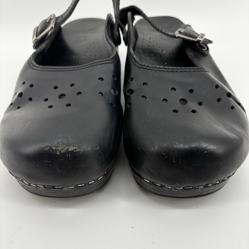 Dansko Merrie Mary Jane Comfort Shoe Clog Mule Black Leather Size 10 EUR 41 - Picture 3 of 8